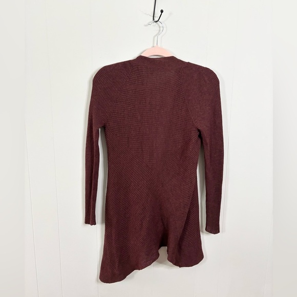 Eileen Fisher petite wool cardigan sweater brown open asymetrical MP - Picture 7 of 7